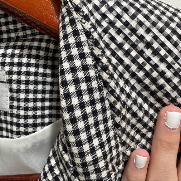 PANACHE Vintage Gingham Trench Coat 🖤🤍 | Size Small | Made in Russia - Picture 10 of 11